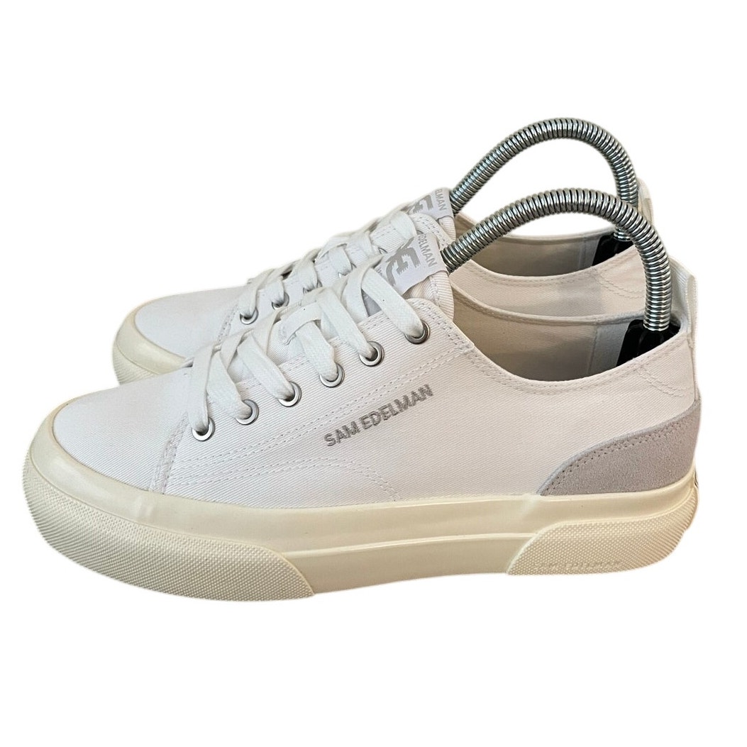 Newt Sam Edelman Sonia Womens Size 7 White Cotton Platform Canvas Sneakers