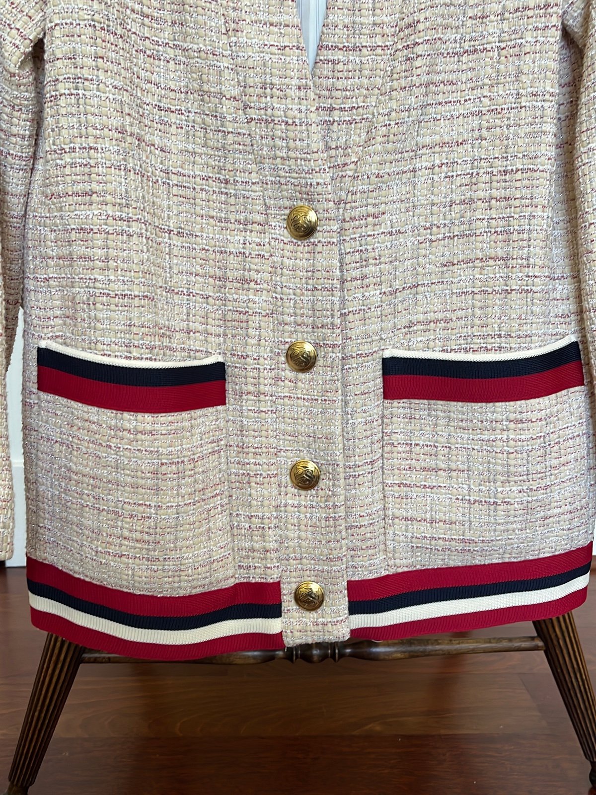 【SANDRO】ニット ジャケット メタリック チェック*関税込み NWT sandro jacket