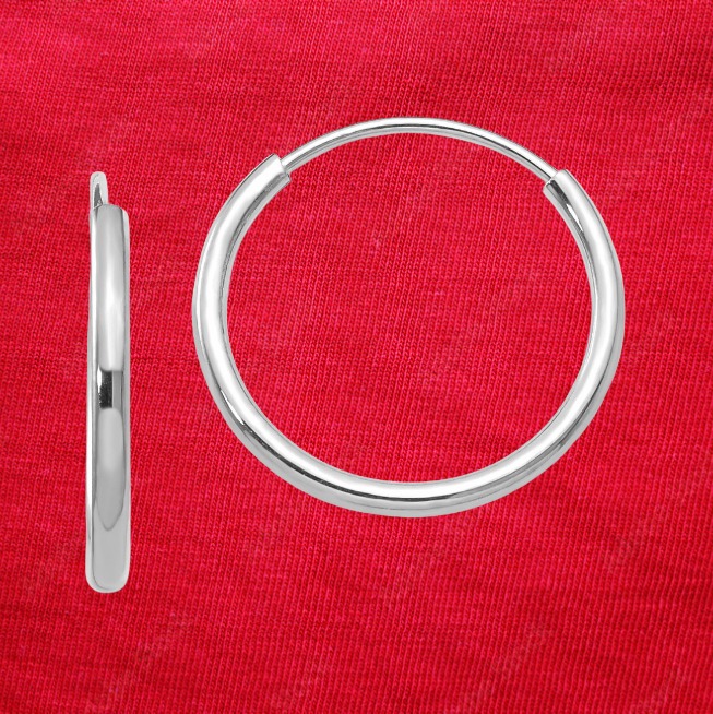 14k Madi K White Gold Endless Hoop Earrings