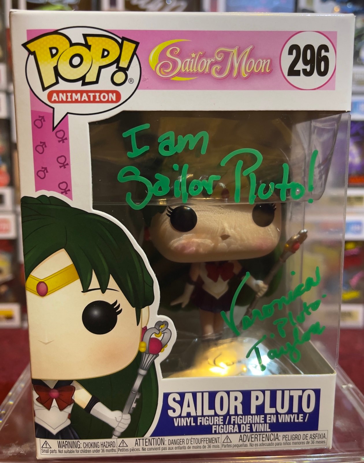 Sailor Moon Anime Sailor Pluto #296 Signed By Veronica Taylor Funko Pop COA