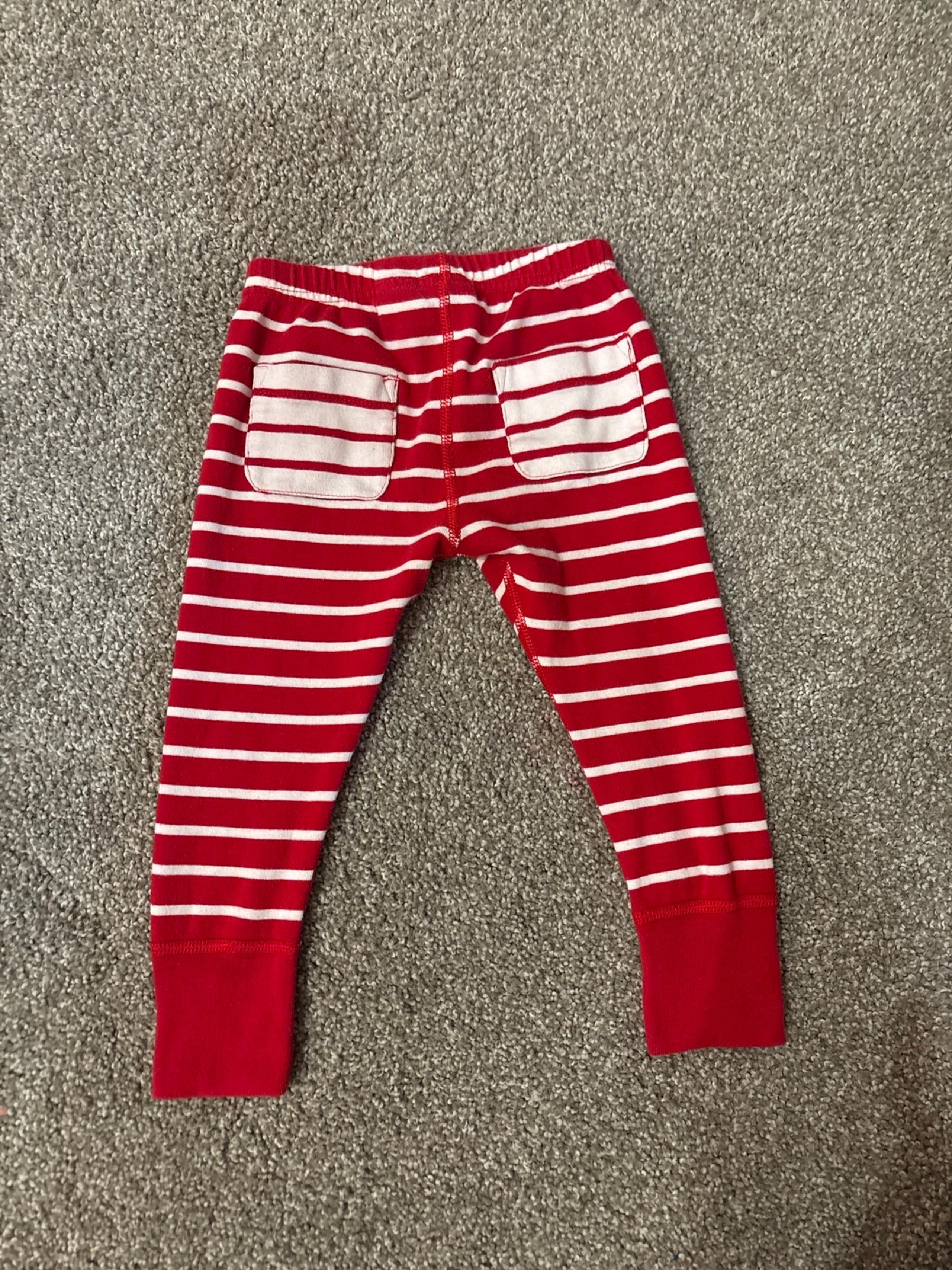 Red striped Hanna Andersson toddler pants