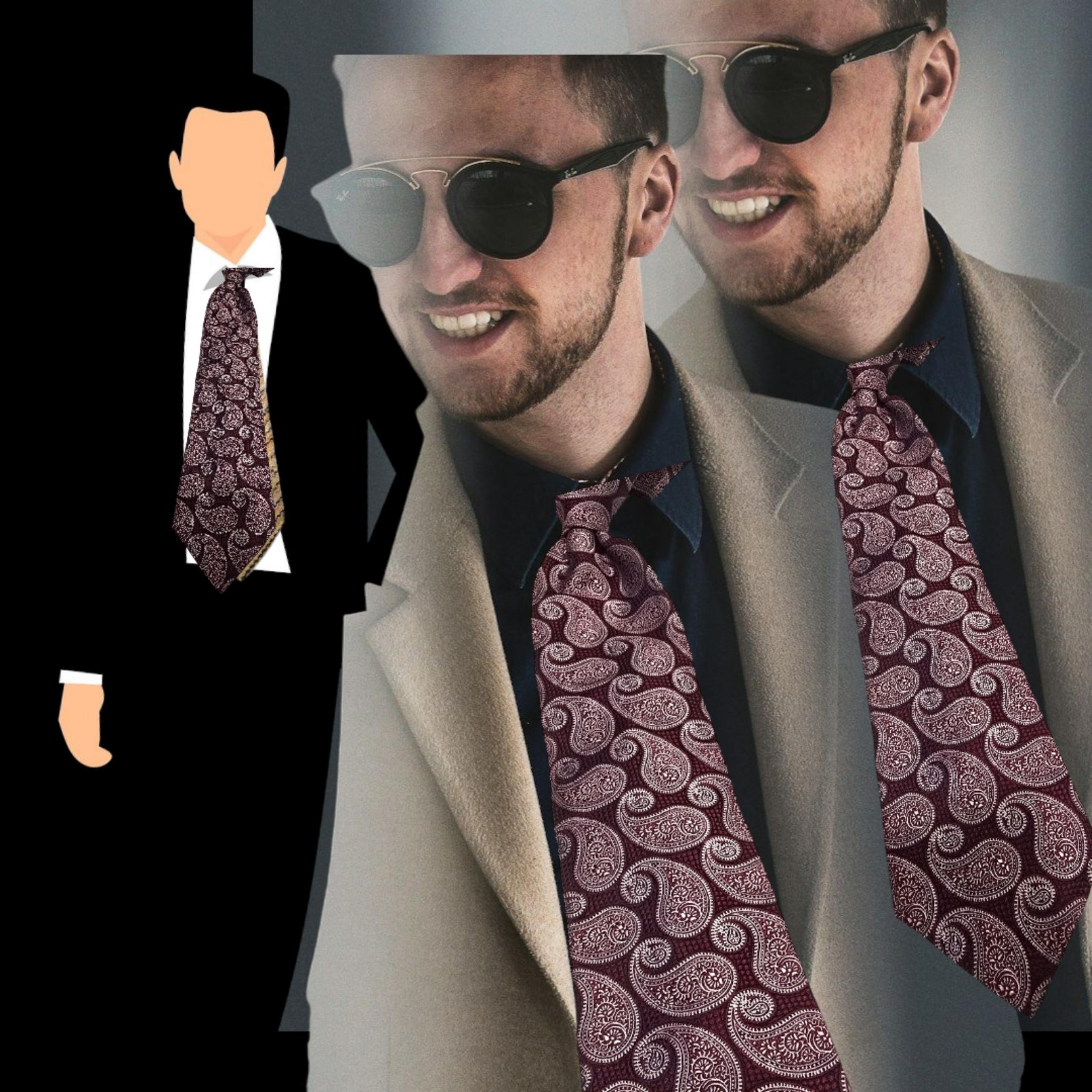 HART SCHAFFNER MARX EXQUISITE BURGUNDY WOVEN SILK NECKTIE, NWT $90