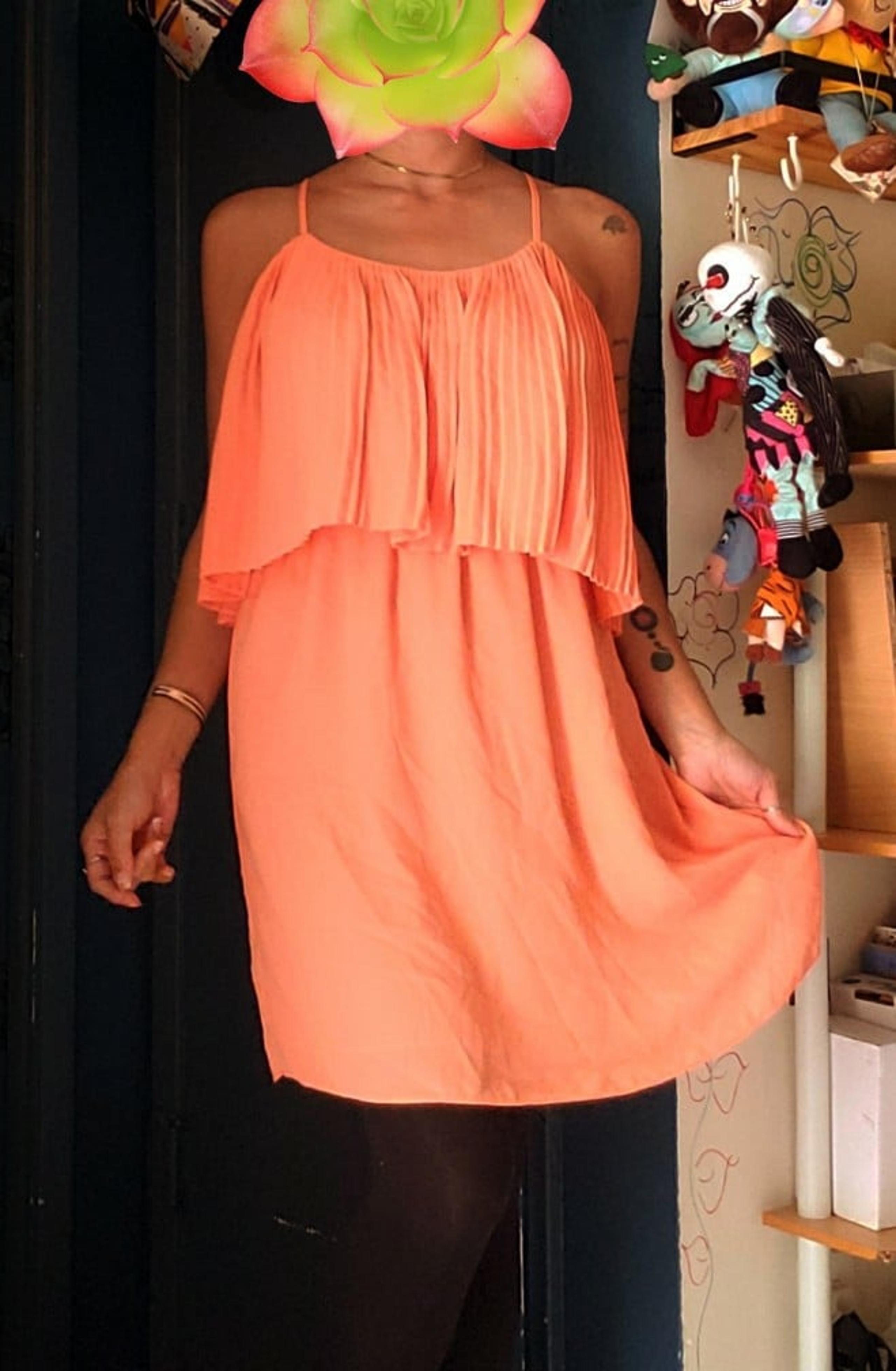 Small Coral Flare Spring Dress