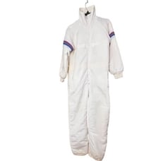 One Piece Laddies Ski Suit By Famous Trails Sz S White Front Zipper Pre-owned