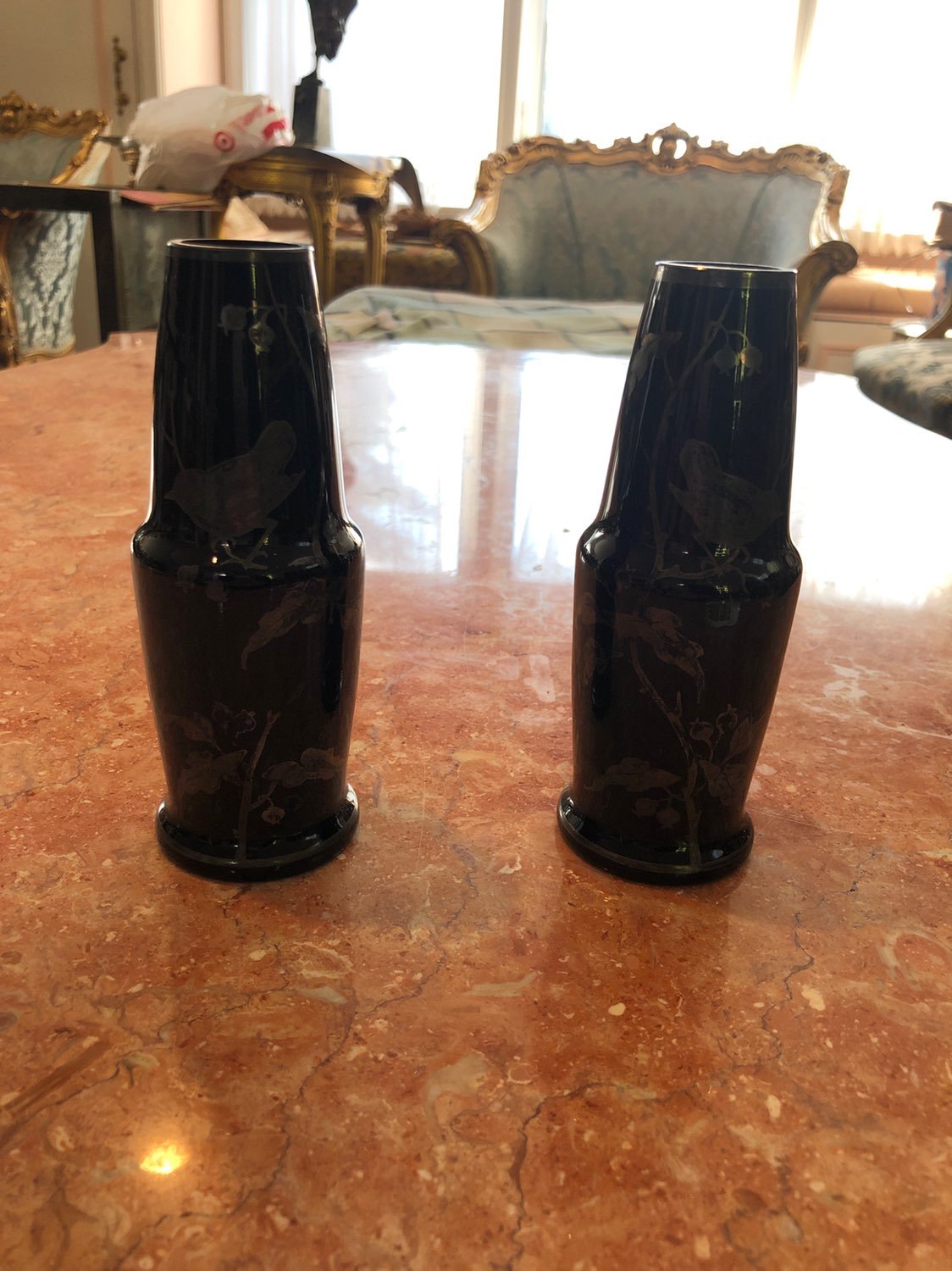 A pair Of Czechoslovakia Black vases