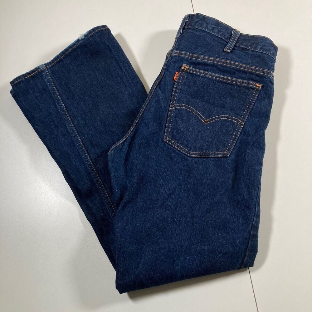 VTG 1966 Levi's Big E Bell Bottoms Orange Tab Jean 33x30 USA Scovill (Tag 32x30)