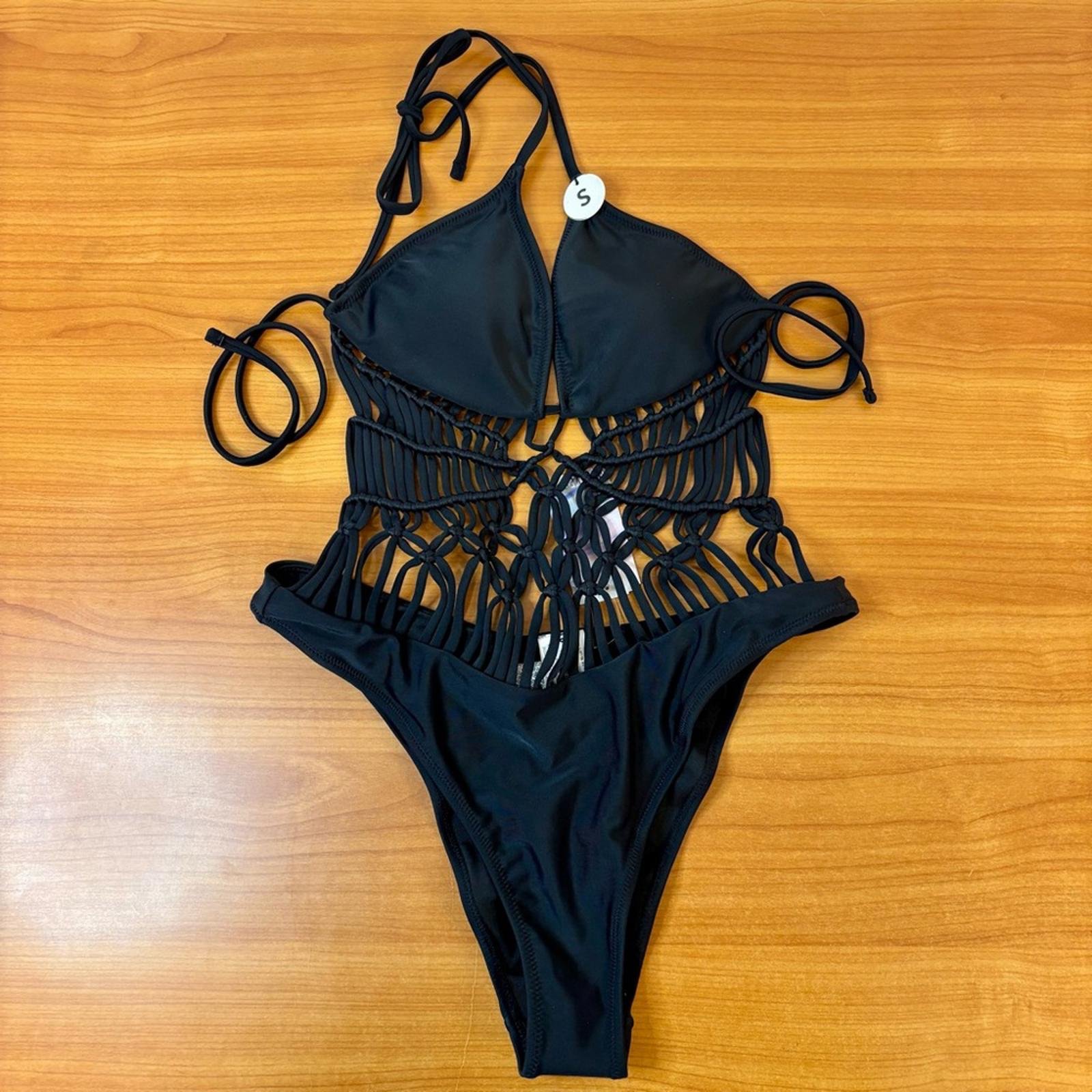 Forever 21 Black One Piece Swimsuit with Cutout Design S