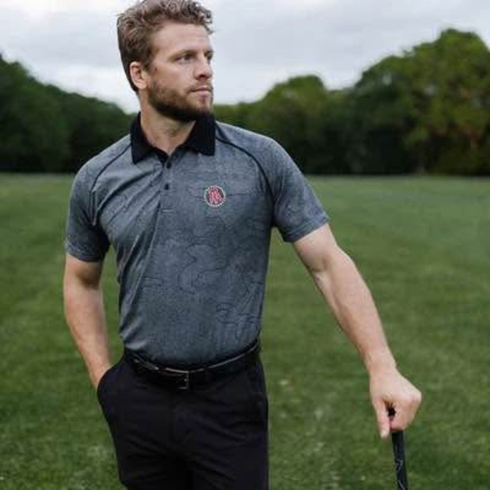 UNRL Golf x Barstool Sports Breathable Outdoor Camo Blue Polo Sz XL