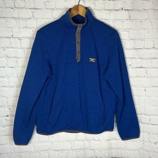 Men's L.L.Bean Sweater Fleece Pullover Slightly Fitted size M Medium 298050 Blue