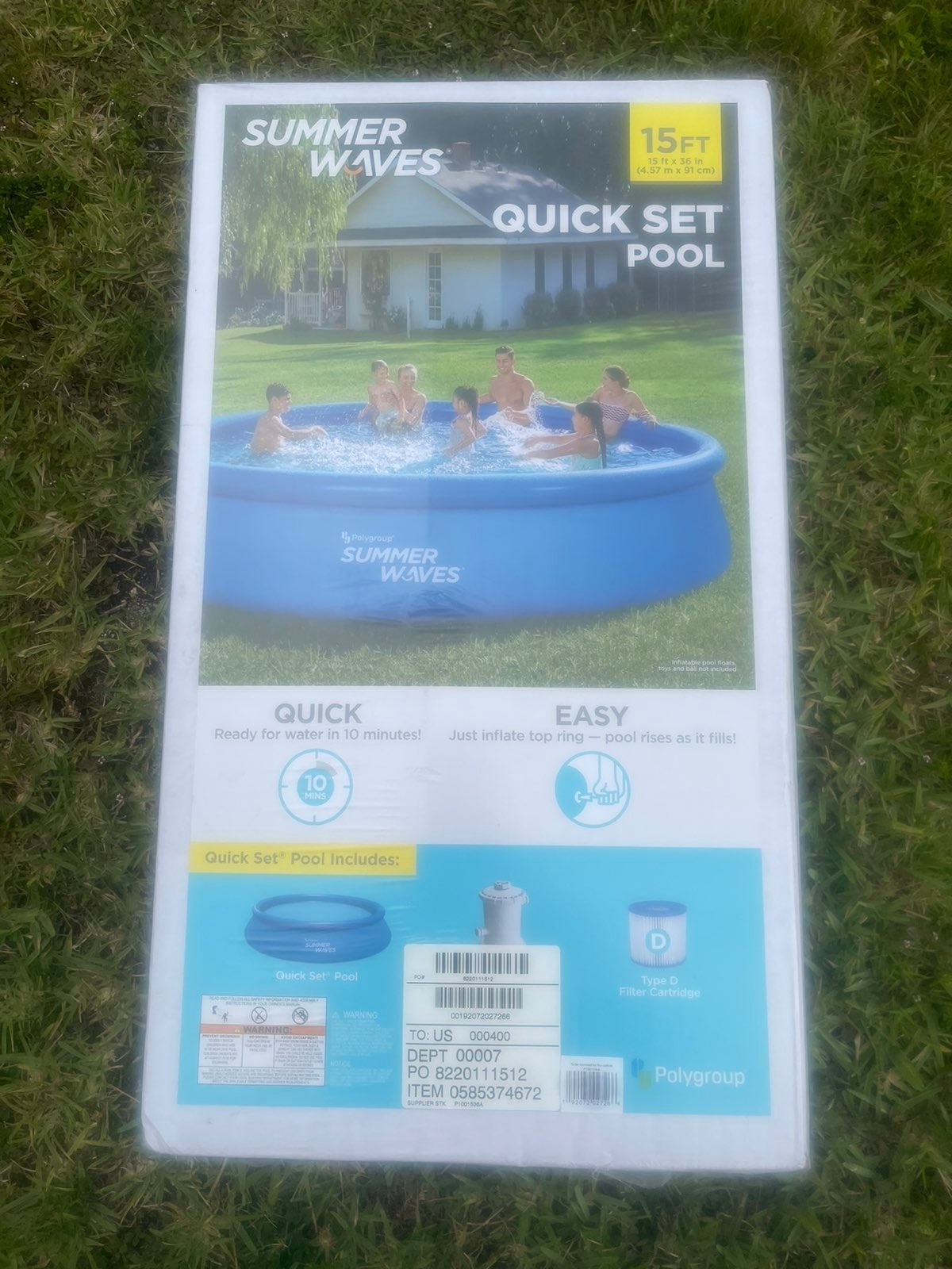 Summer waves 15ft quick set pool