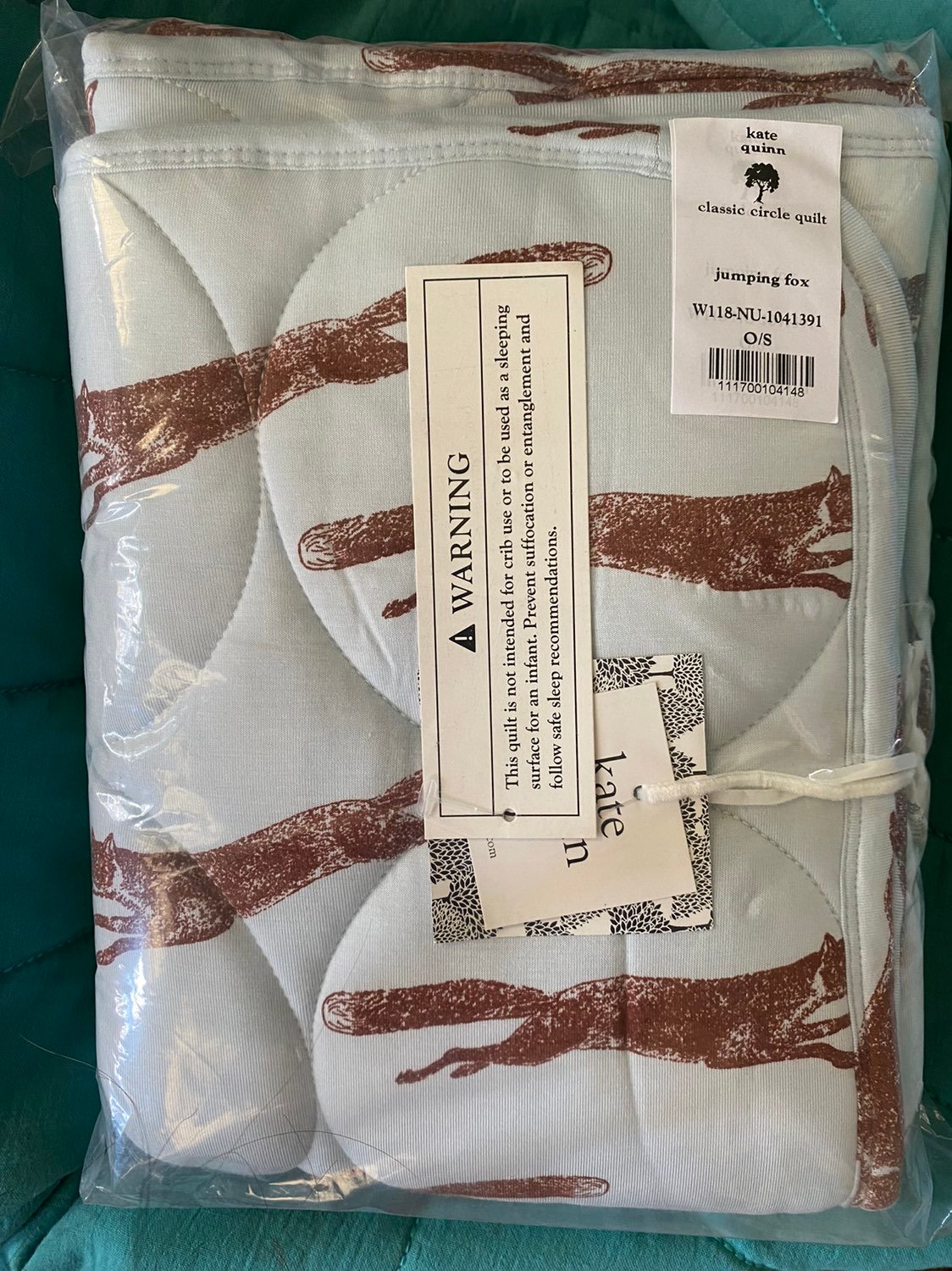 Kate Quinn BNIB Jumping Fox Circle Quilt Bamboo