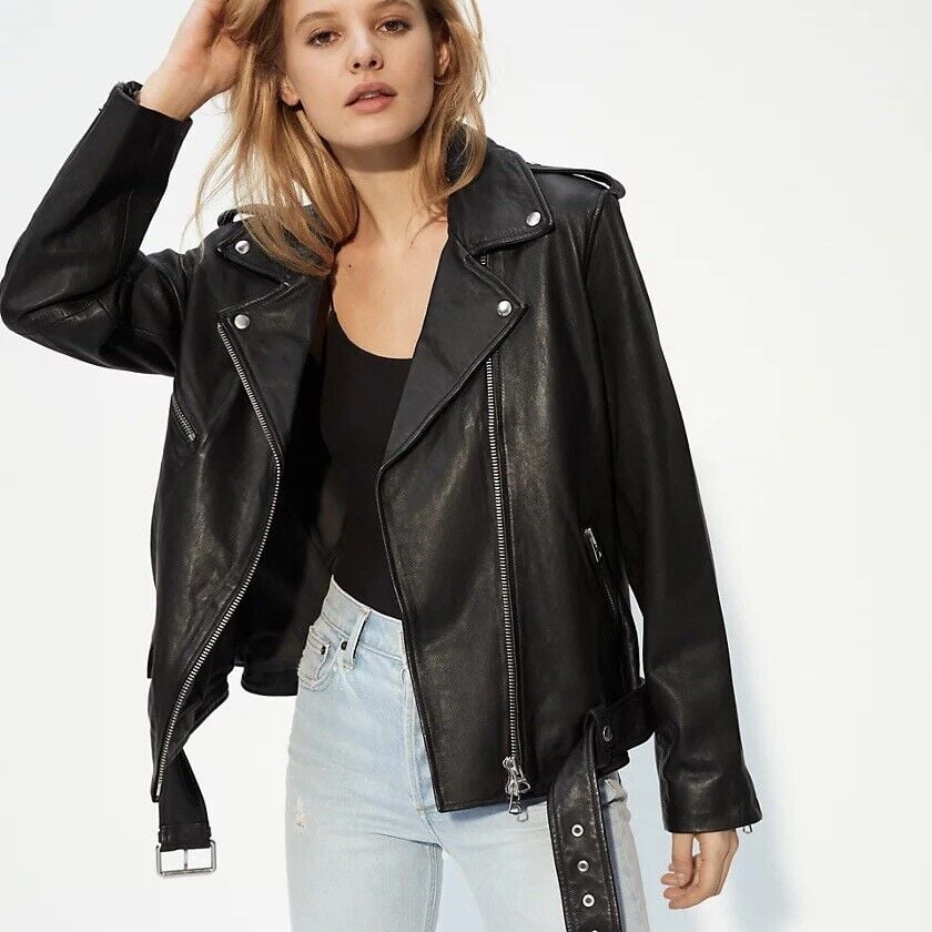Aritzia Oversized Leather Jacket