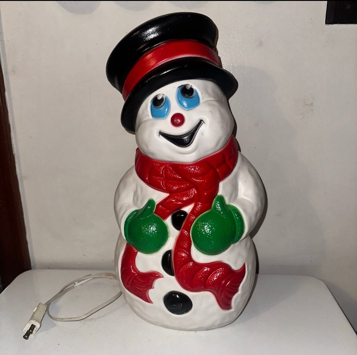 Vintage Christmas snowman blow mold