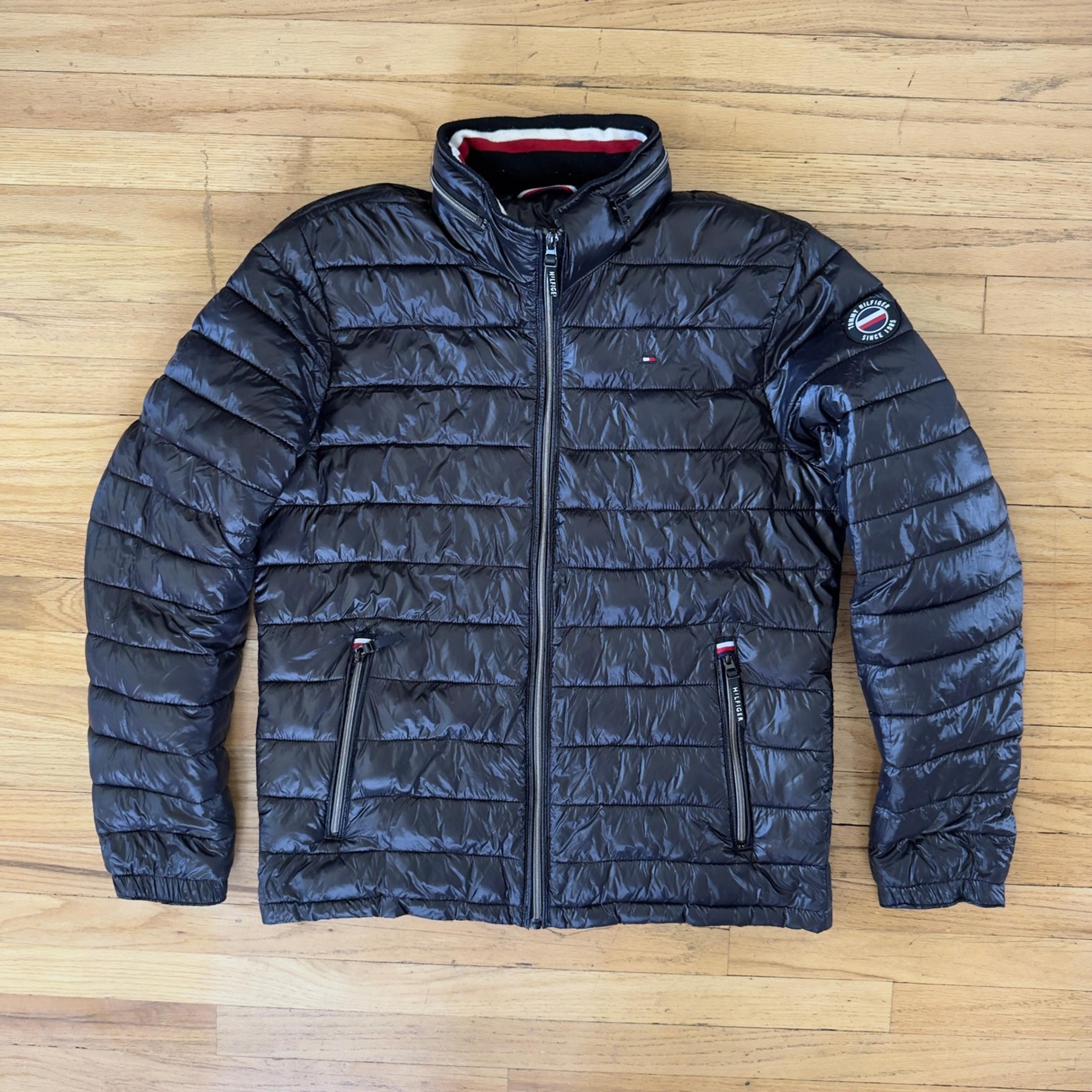Tommy Hilfiger Puffer Jacket Lightweight Packable Full Zip Coat Mens M