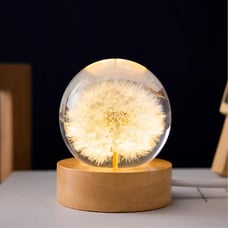 Flower Crystal Ball Night Light 2.4 inch Glass (Dandelion)