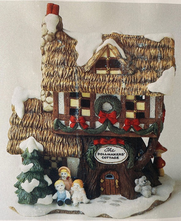 Fitz & Floyd 1993 Enchanted Forest Collection Holiday Hamlet DOLLMAKER COTTAGE