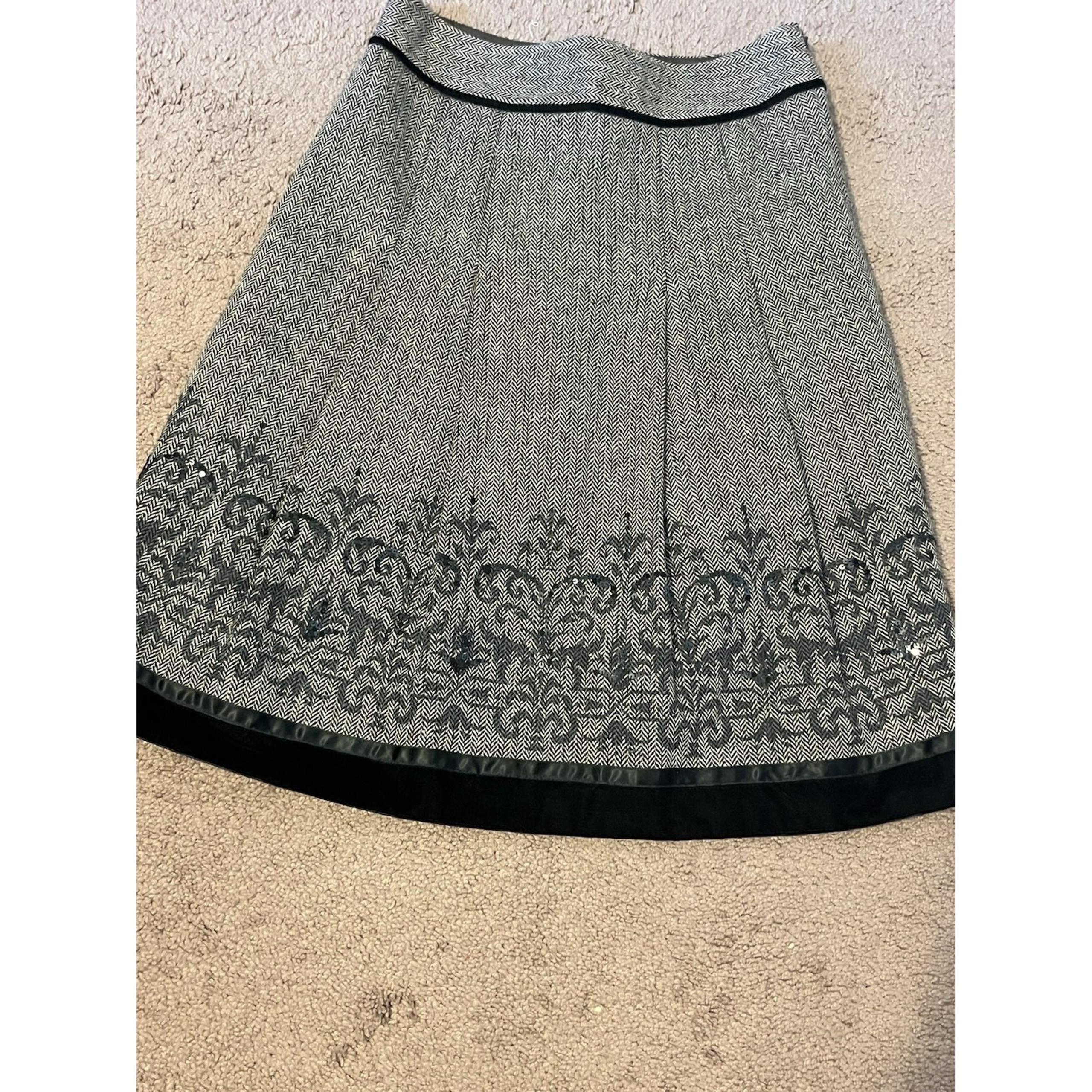 Ann Taylor Loft A Line Skirt, Black And Gray Size 2