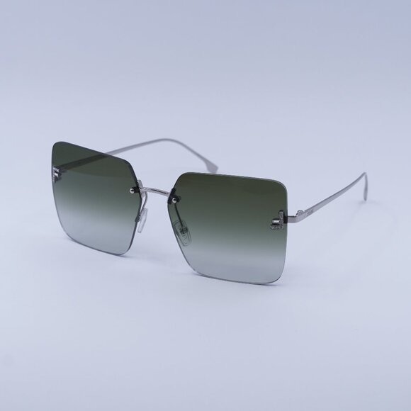 New Fendi FE4082US 16F Sunglasses - Shiny Palladium Frame, Brown Lenses