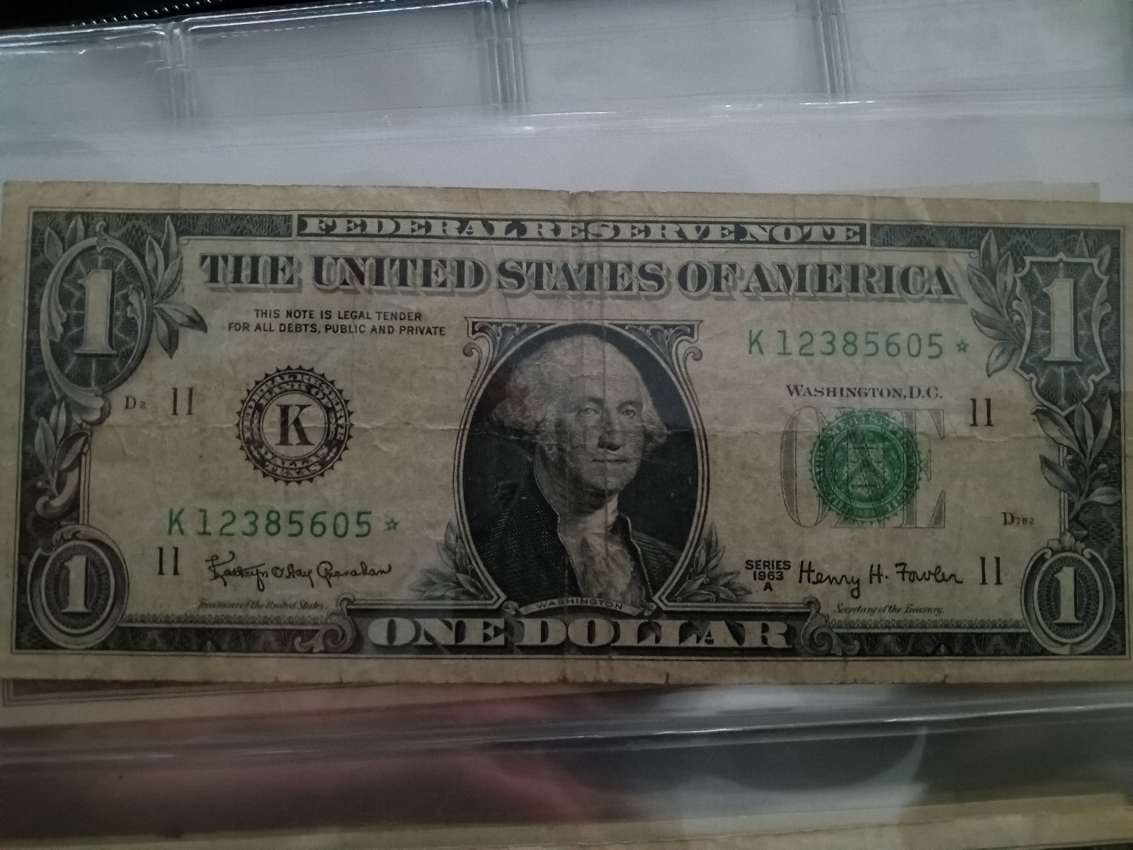 1963 (A) 1 Dollar Bill Star Note