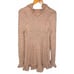 BKE Buckle cardigan women's size M blush pink ruffled open front long sleeve