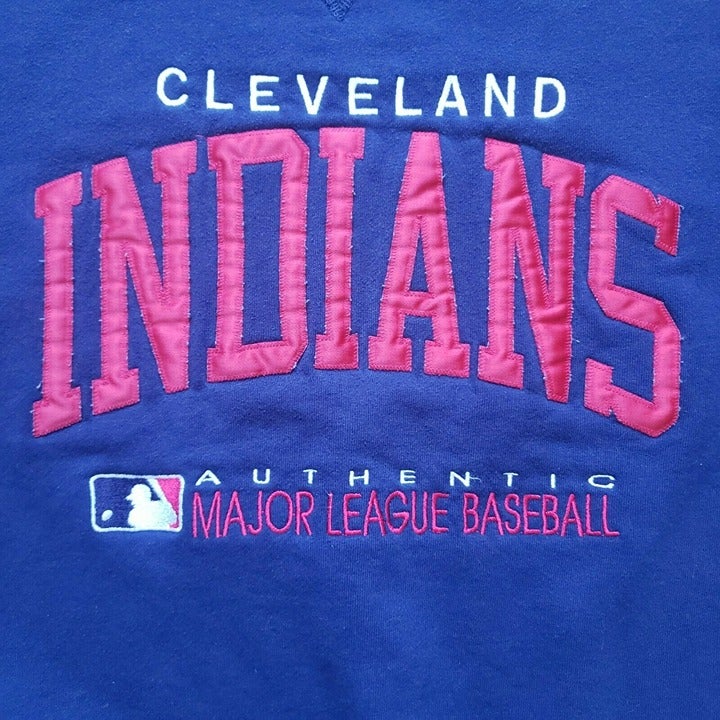 MLB shops Russell Athletic Vtg Cleveland Indians Mens Blue Crew Neck Sweatshirt XL USA