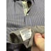 Robert Graham Flip Cuff Longsleeve Dress Casual Shirt Blue Gold Stripe Sz Medium