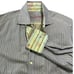 Robert Graham Flip Cuff Longsleeve Dress Casual Shirt Blue Gold Stripe Sz Medium