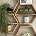 New Honeycomb Wood Stained Shelfs 4 piec