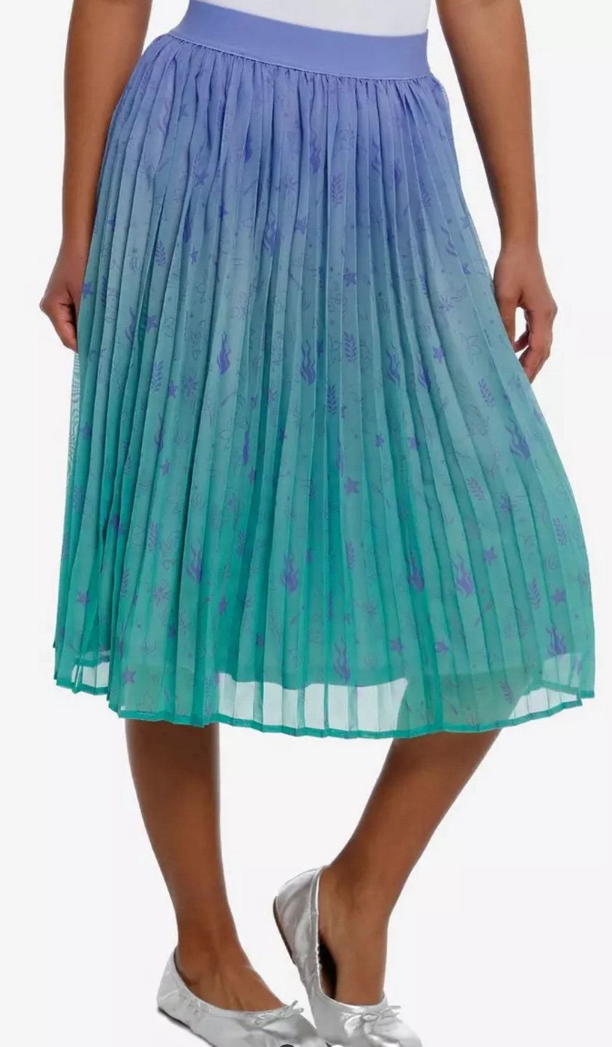 Her Universe Disney The Little Mermaid Icons Ombre Pleated Skirt FIRM PRICE