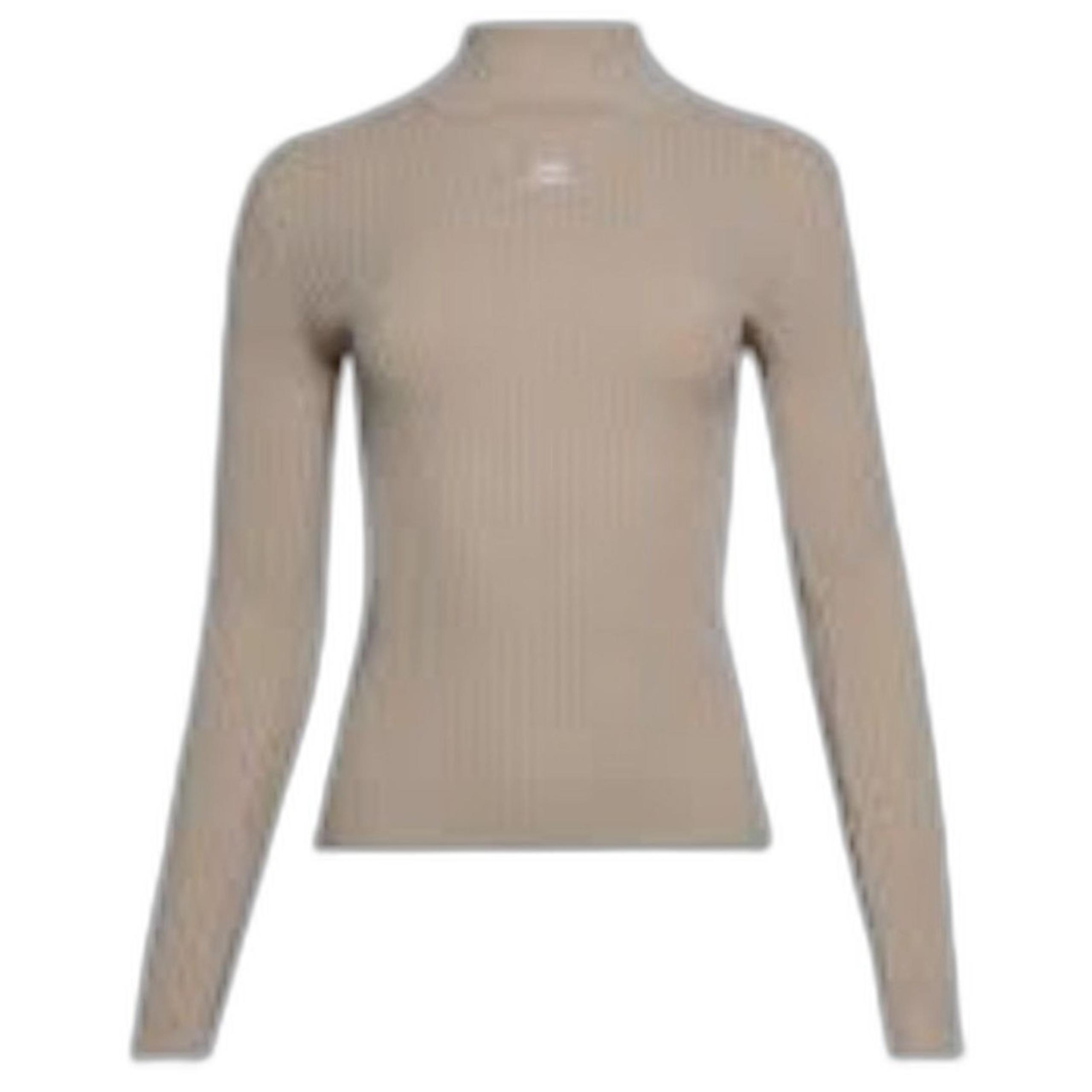 French Connection Mocha Cotton Wool Blend Ribbed Knit Turtleneck Sweater XS
