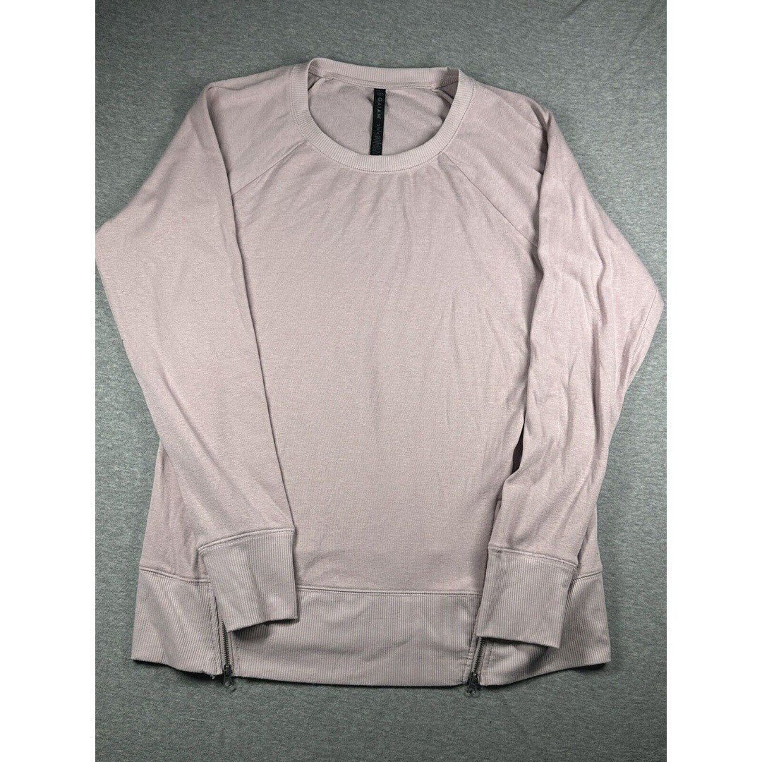 Gaiam Medium Women's Pink Lavender Lotus Zipper Sweatshirt Top