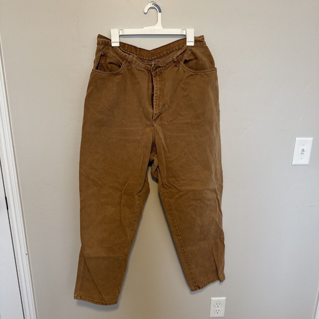 Vintage PS Gitano Jeans Women's 36 X 22 Tan Orange Denim 5-Pocket Straight Leg