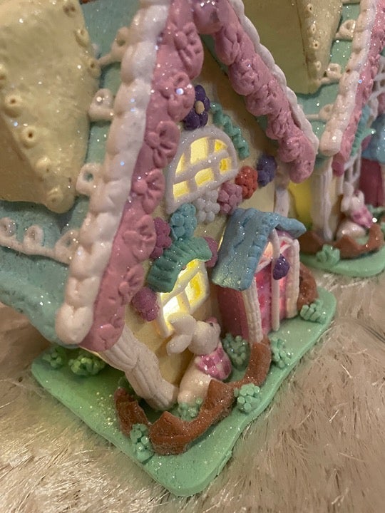 TWO Easter themed gingerbread houses