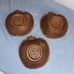 SEQUOIA Pottery Molten Lava Glaze APPLE BOWL ** Mid Century 801B USA (lot of 3 )