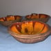 SEQUOIA Pottery Molten Lava Glaze APPLE BOWL ** Mid Century 801B USA (lot of 3 )