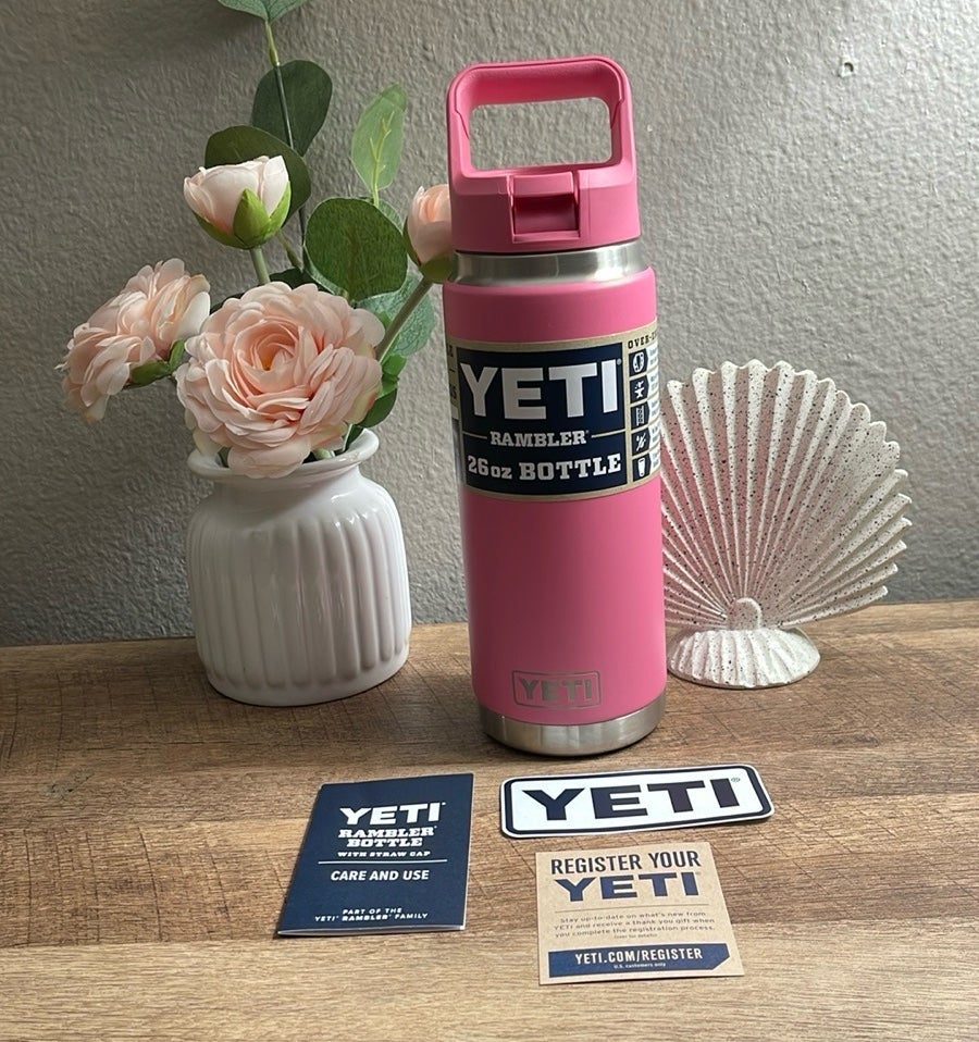 Authentic Yeti rambler 26 oz harbor pink