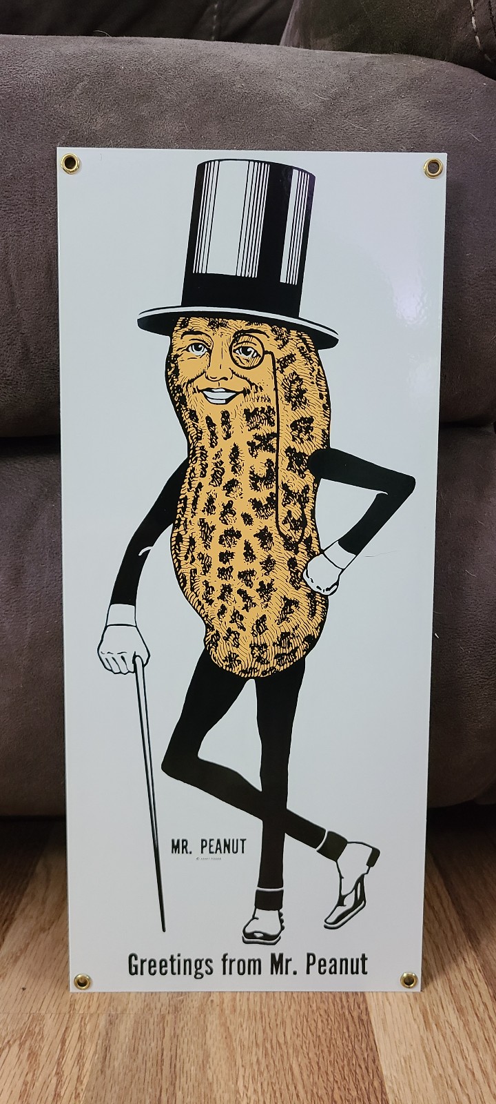 Mr Peanut porcelain sign