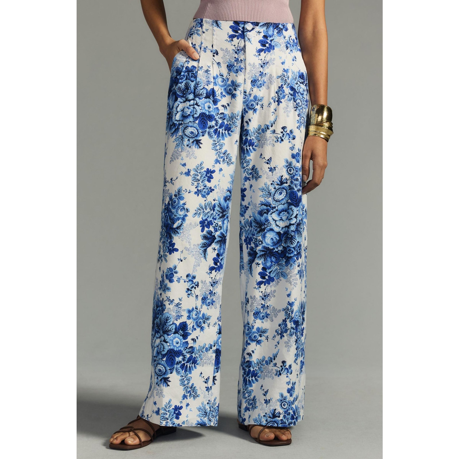Maeve Printed Wide-Leg Pants Size US 0