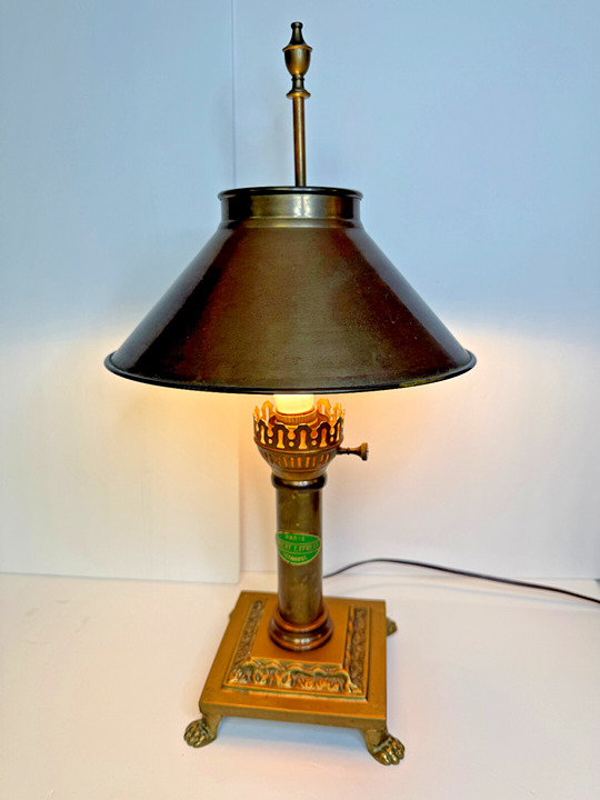 Vintage Orient Express Paris Istanbul Claw Foot Railroad MCM Desk Lamp WORKS
