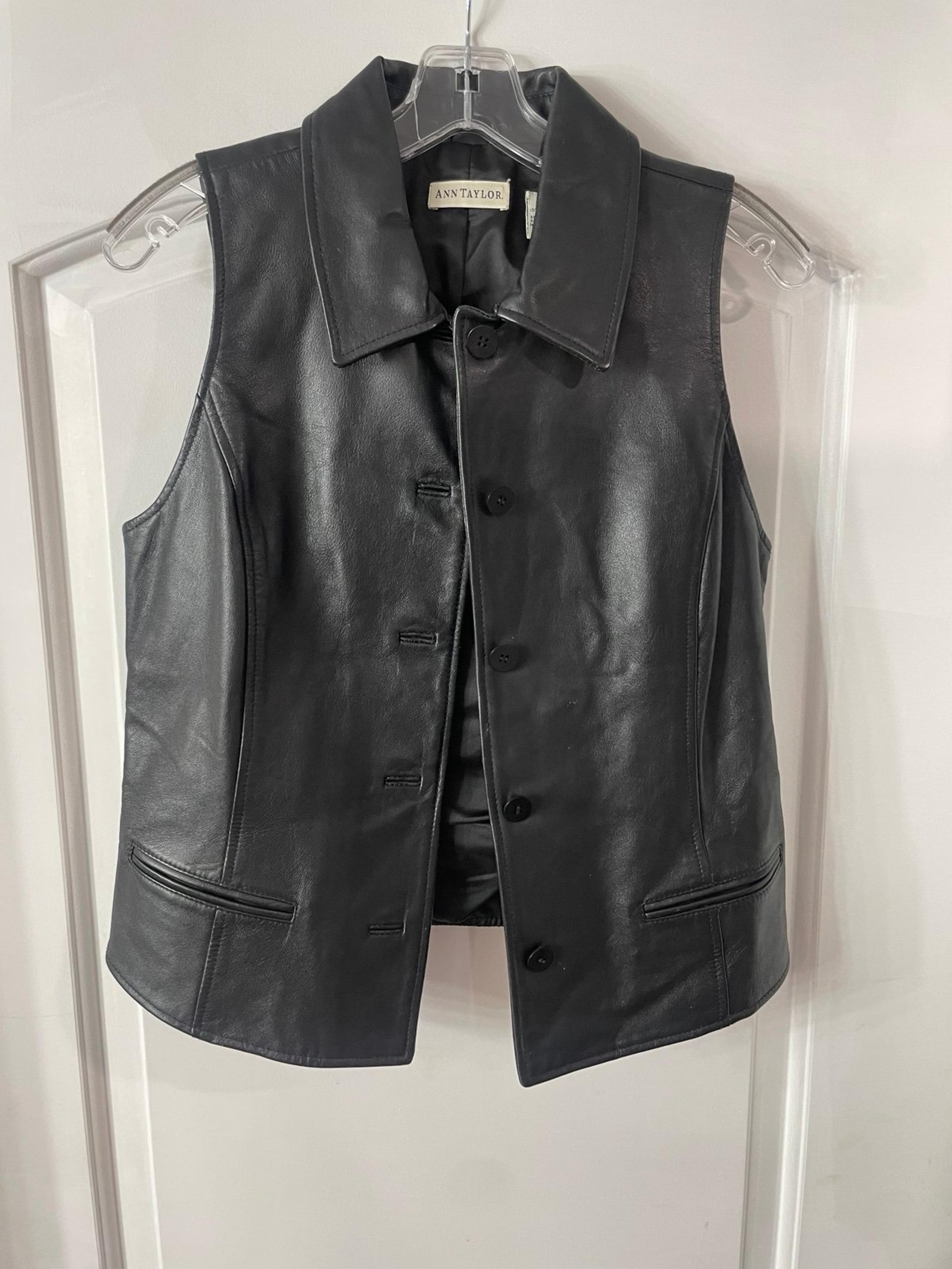 Ann Taylor Genuine Leather Vest size Small