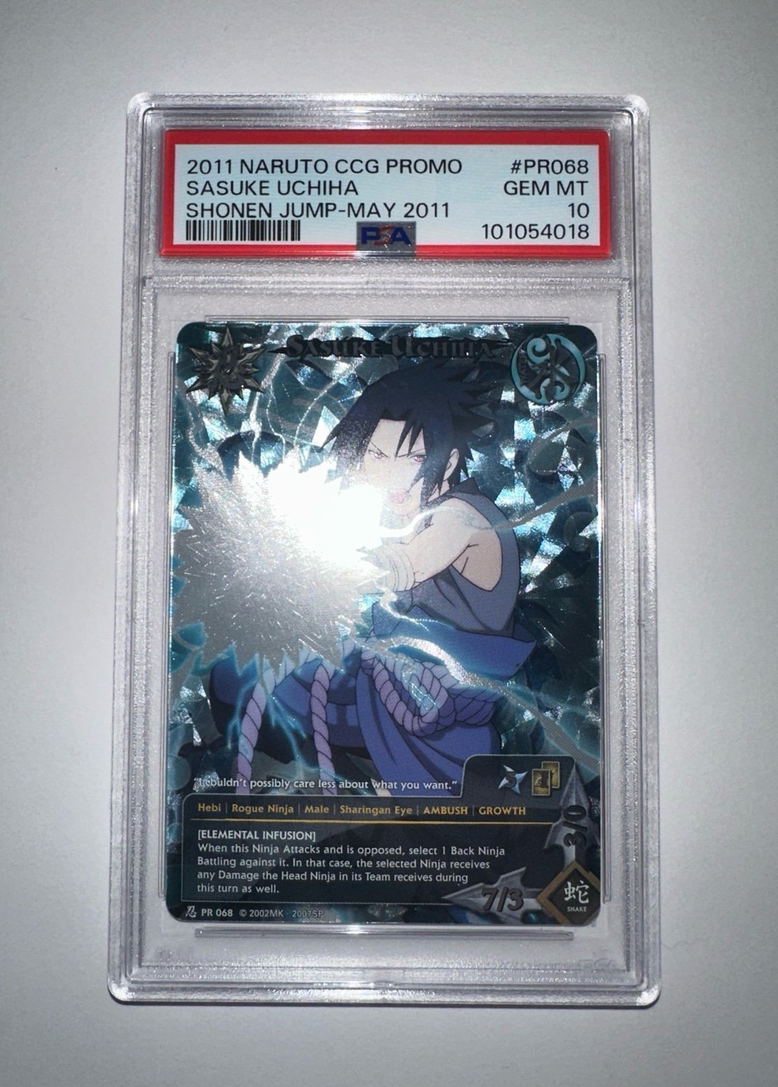 Naruto CCG Sasuke Uchiha PR PSA 10 Shonen Jump - May 2011