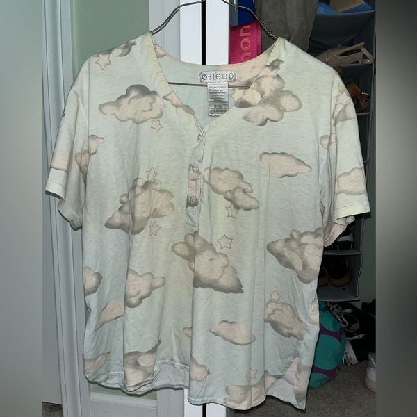 Vintage 80s Esleep Medium Cloud Pajama Set