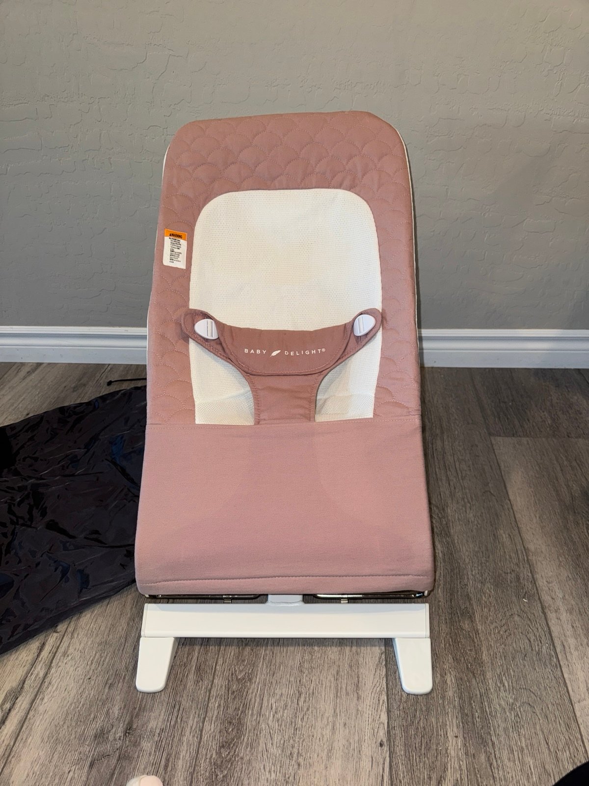 Baby Delight Alpine Deluxe Portable Bouncer Infant Certified Organic Dusty Rose