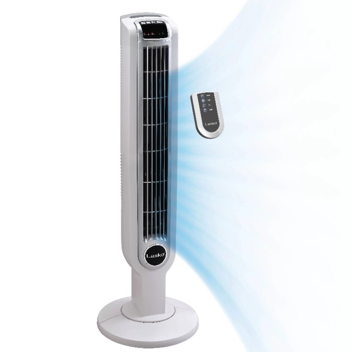 Portable 3-Speed Oscillating Tower Fan with Timer and Remote Control-Q