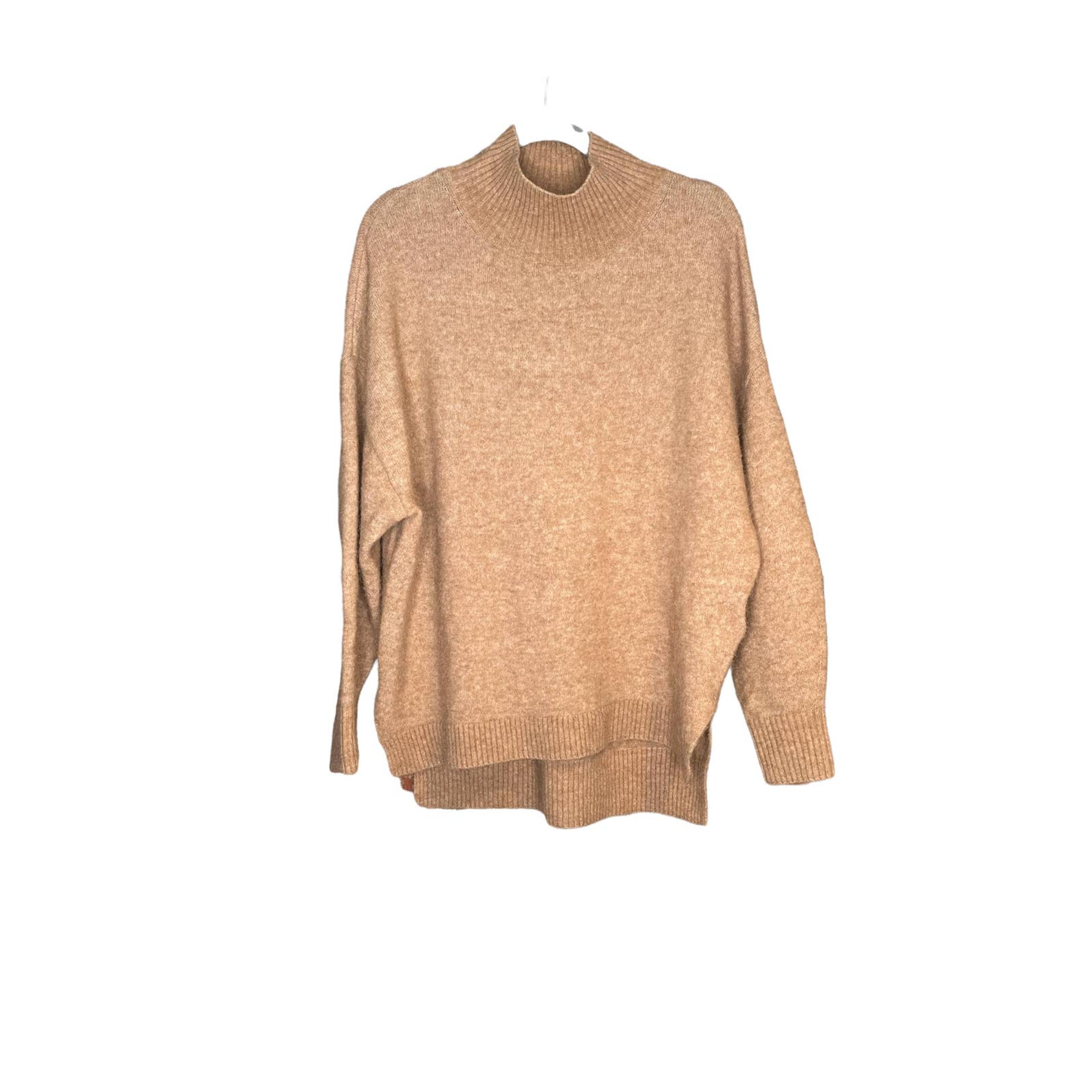 & Other Stories Stockholm Atelier Alpaca Blend Camel Mock Neck Sweater Size S