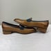 Mona Flying Womens Leather Penny Loafers Blue/Brown Low Heel Slip Ons Sz 10
