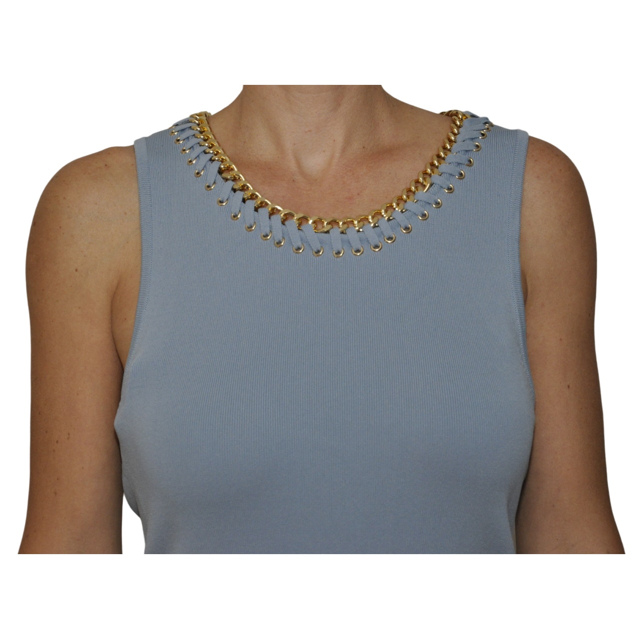 Michael Kors Chain Embellished Stretch Knit Tank Dress