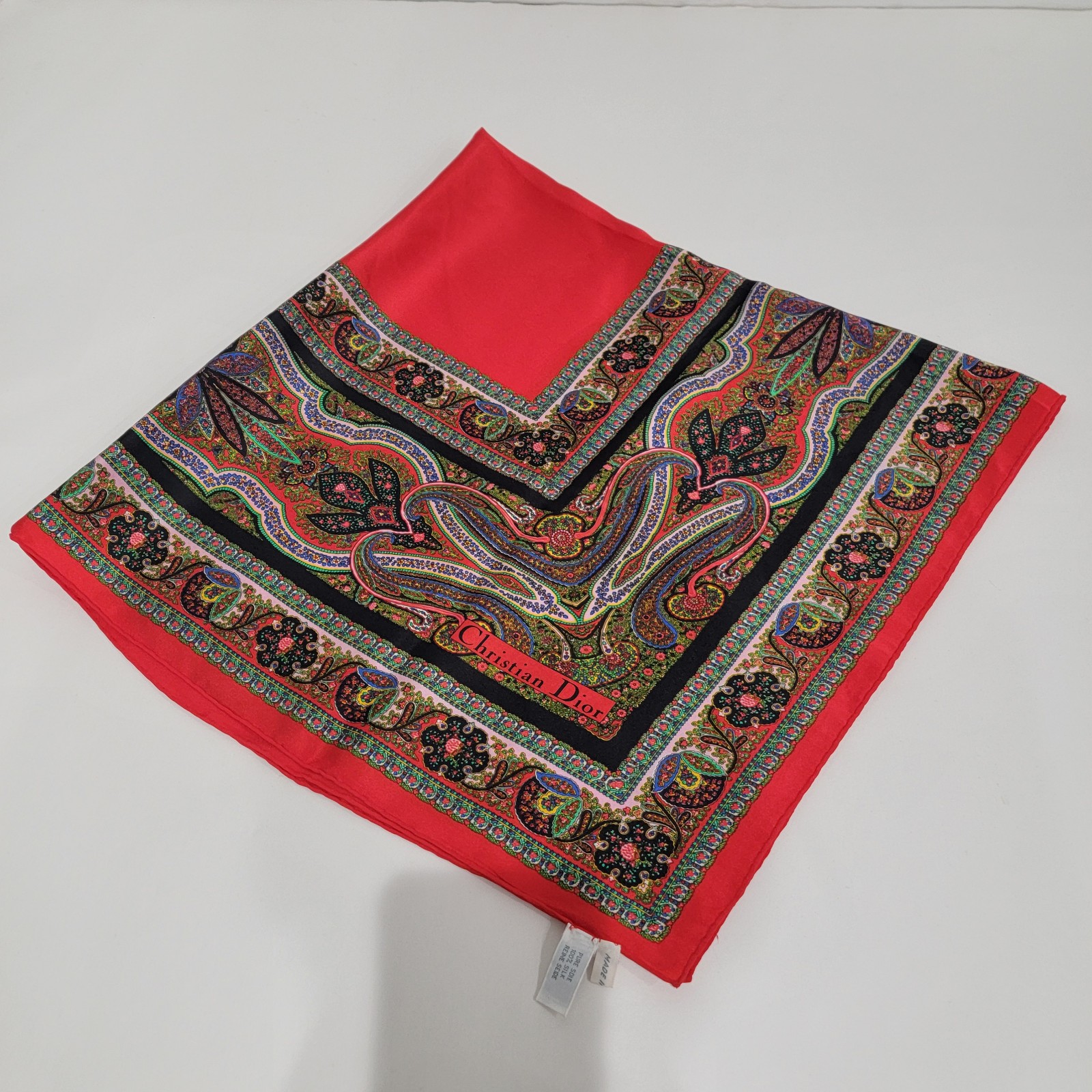 Christian Dior Authentic Paisley Silk Scarf