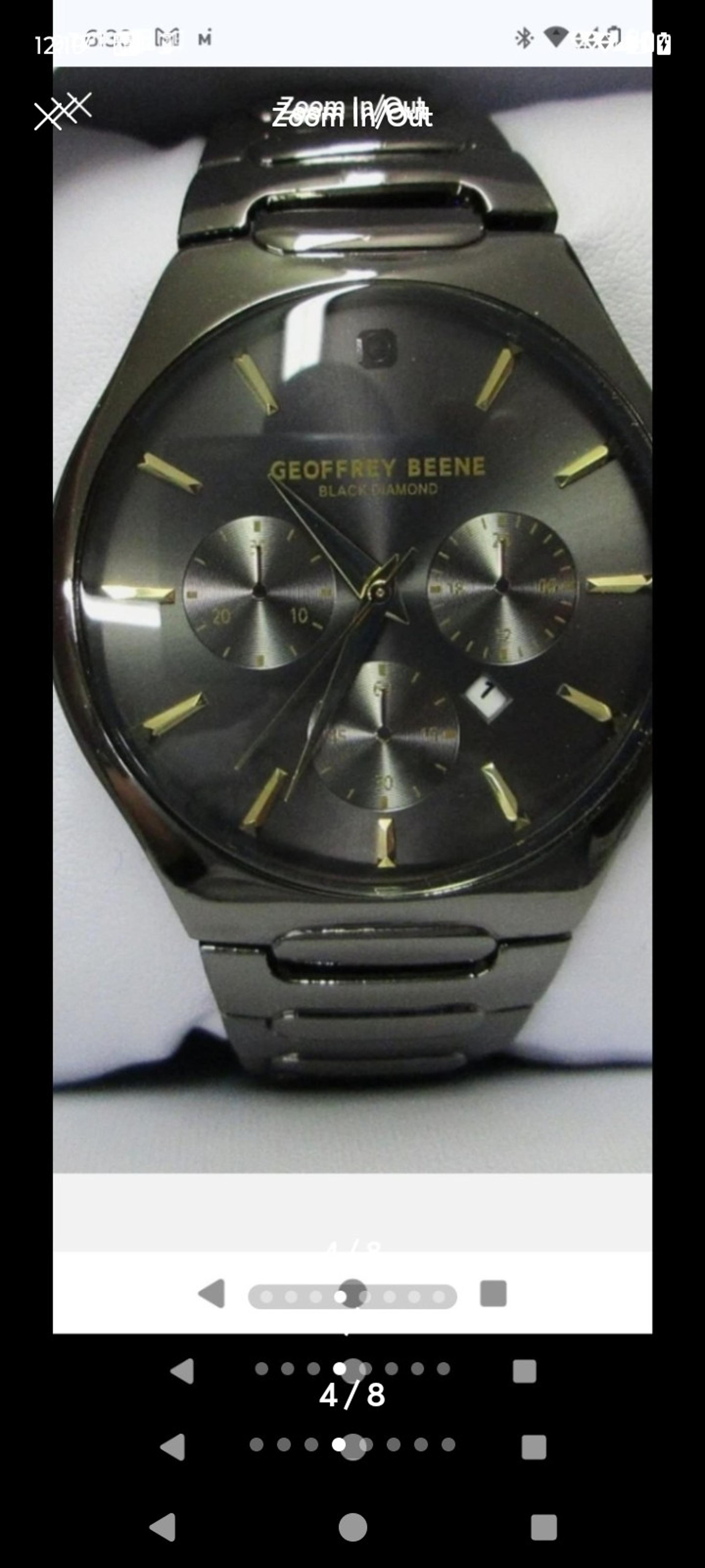 Vintage Old Stock Geoffrey Beene Calendar Faux Chrono Men's Quartz Watch