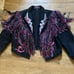Wanted 1980’s 90’s Vintage Fringed Black Denim Jacket Handpainted Cropped Street